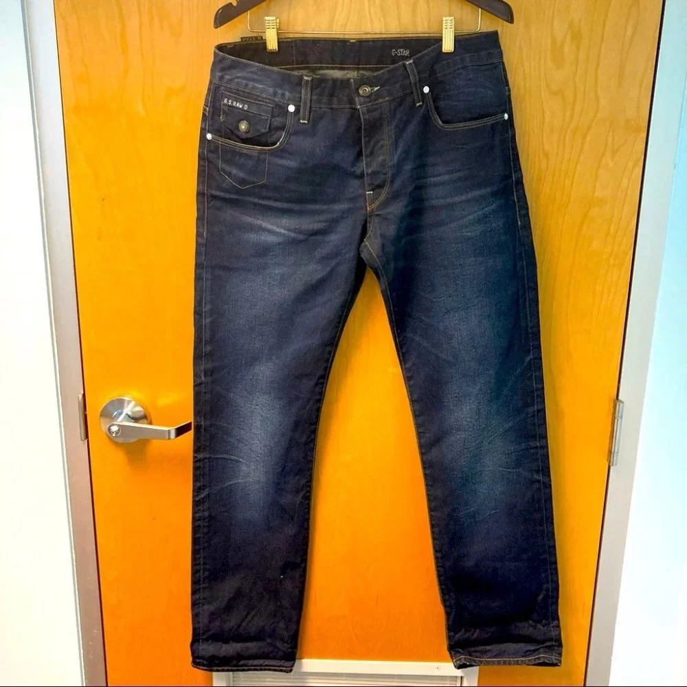 G-STAR RAW Sz 33 D 3301 Button fly 100%  cotton Jeans